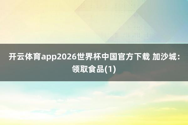 开云体育app2026世界杯中国官方下载 加沙城：领取食品(1)
