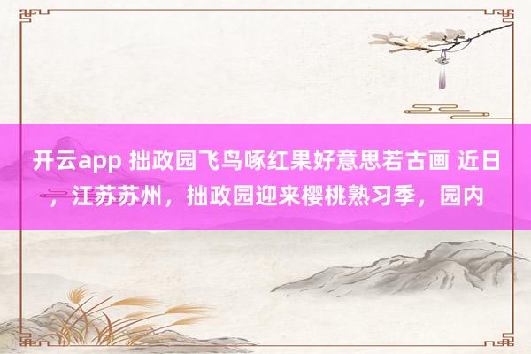 开云app 拙政园飞鸟啄红果好意思若古画 近日，江苏苏州，拙政园迎来樱桃熟习季，园内