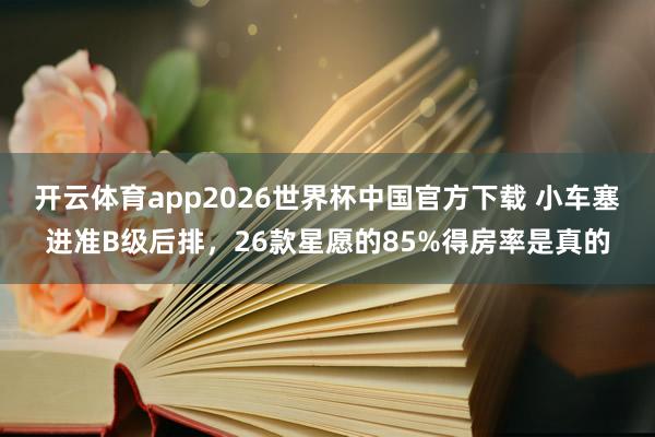 开云体育app2026世界杯中国官方下载 小车塞进准B级后排，26款星愿的85%得房率是真的