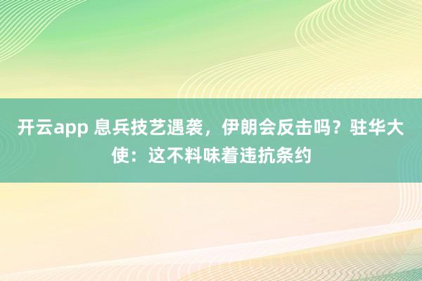 开云app 息兵技艺遇袭，伊朗会反击吗？驻华大使：这不料味着违抗条约