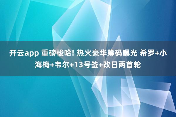 开云app 重磅梭哈! 热火豪华筹码曝光 希罗+小海梅+韦尔+13号签+改日两首轮