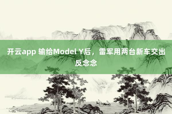 开云app 输给Model Y后，雷军用两台新车交出反念念