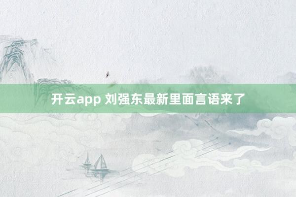 开云app 刘强东最新里面言语来了